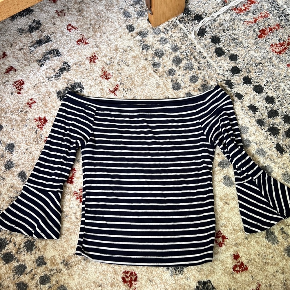 Off shoulder New Look horizontal stripe summer top